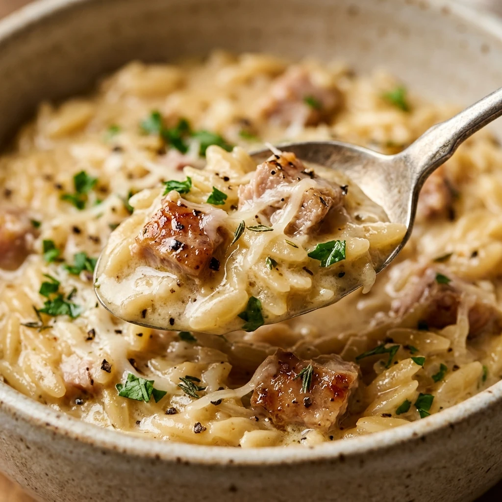one pot creamy turkey orzo
