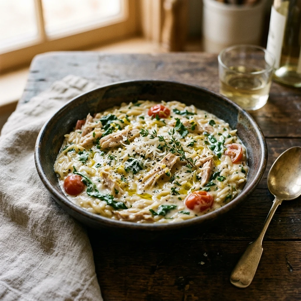 one pot creamy turkey orzo