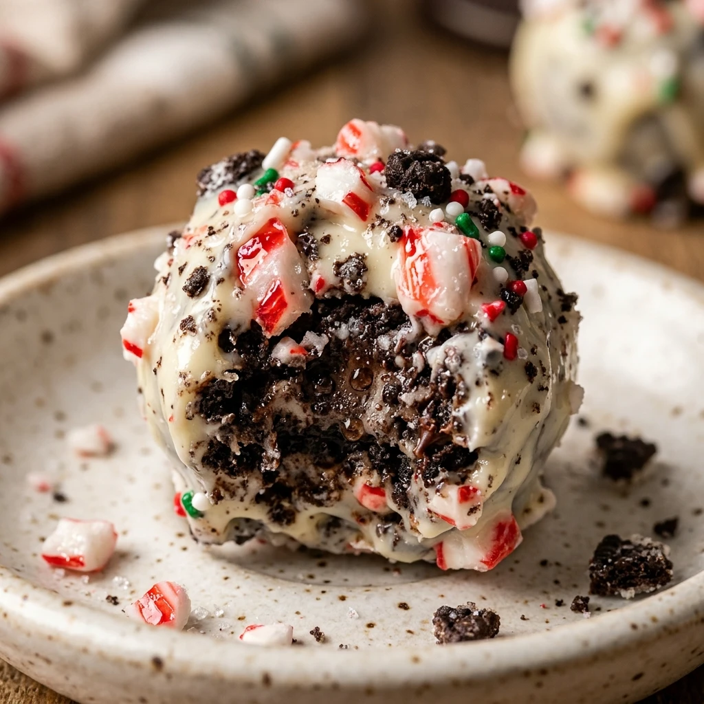 peppermint bark oreo truffles