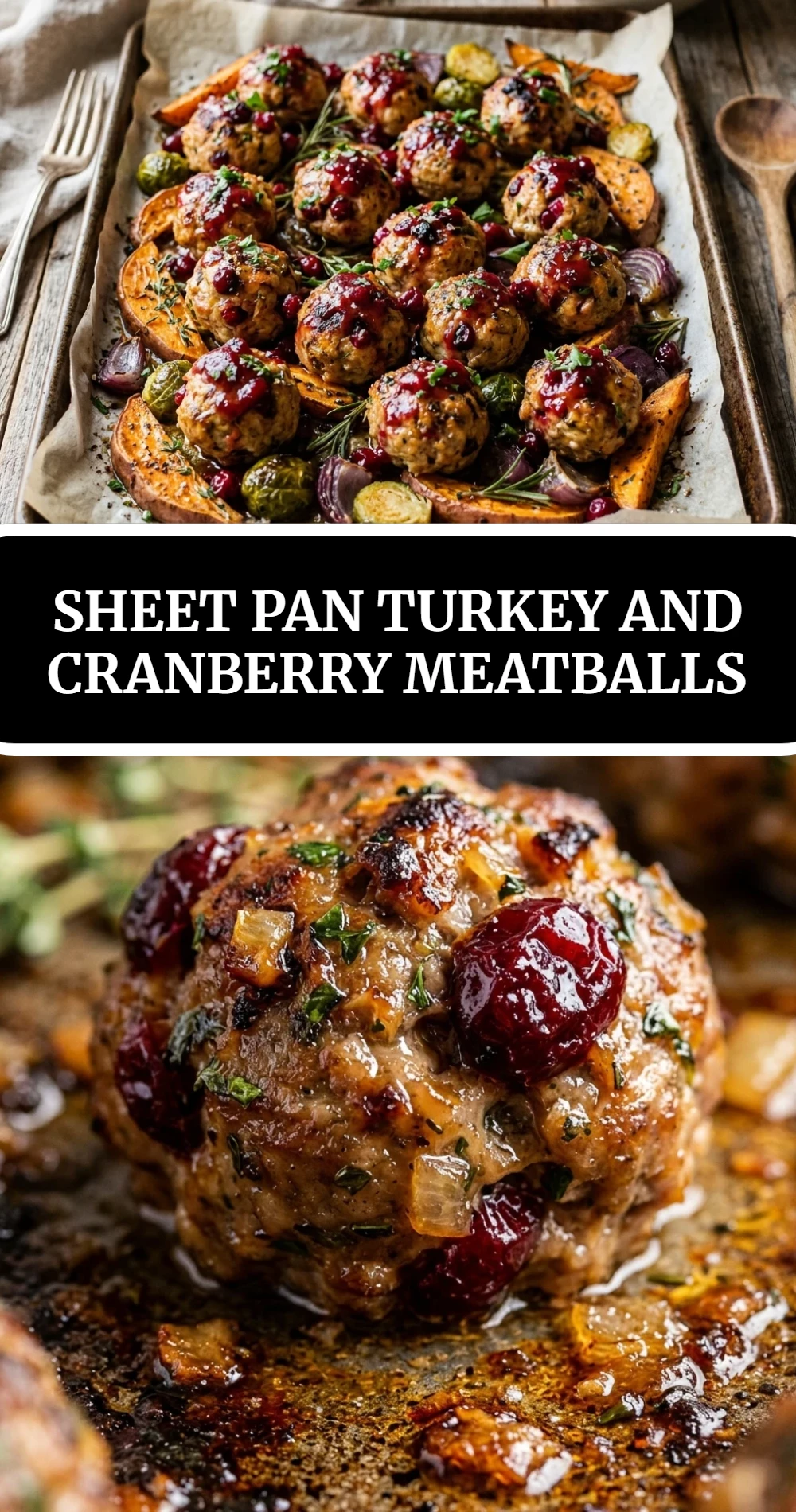 sheet pan turkey and cranberry meatballs