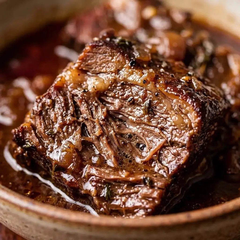 Slow braised beef brisket for Hanukkah dinner served with side dishes