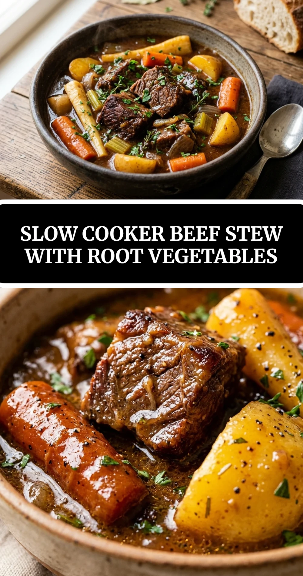 Slow Cooker Beef Stew With Root Vegetables