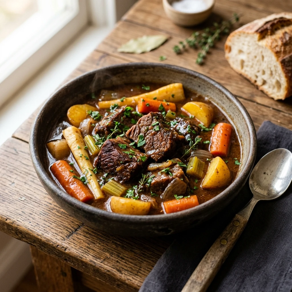 Slow Cooker Beef Stew With Root Vegetables