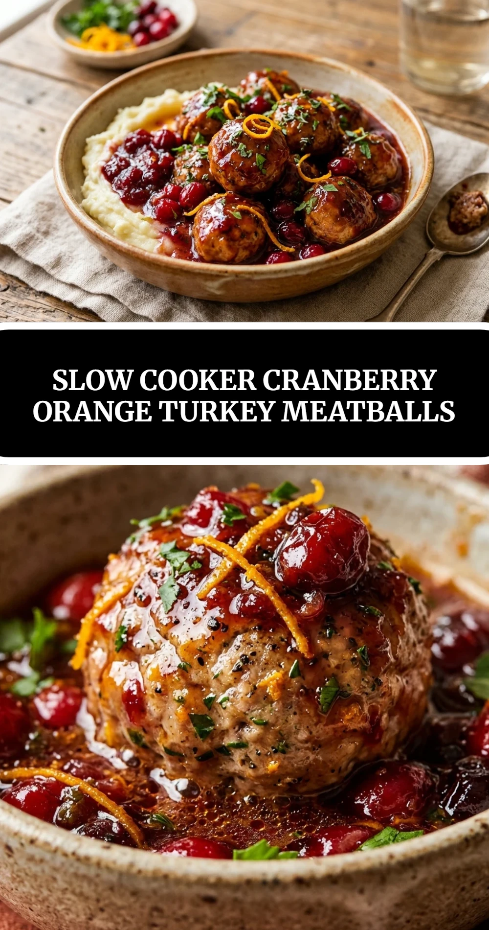 Slow Cooker Cranberry Orange Turkey Meatballs