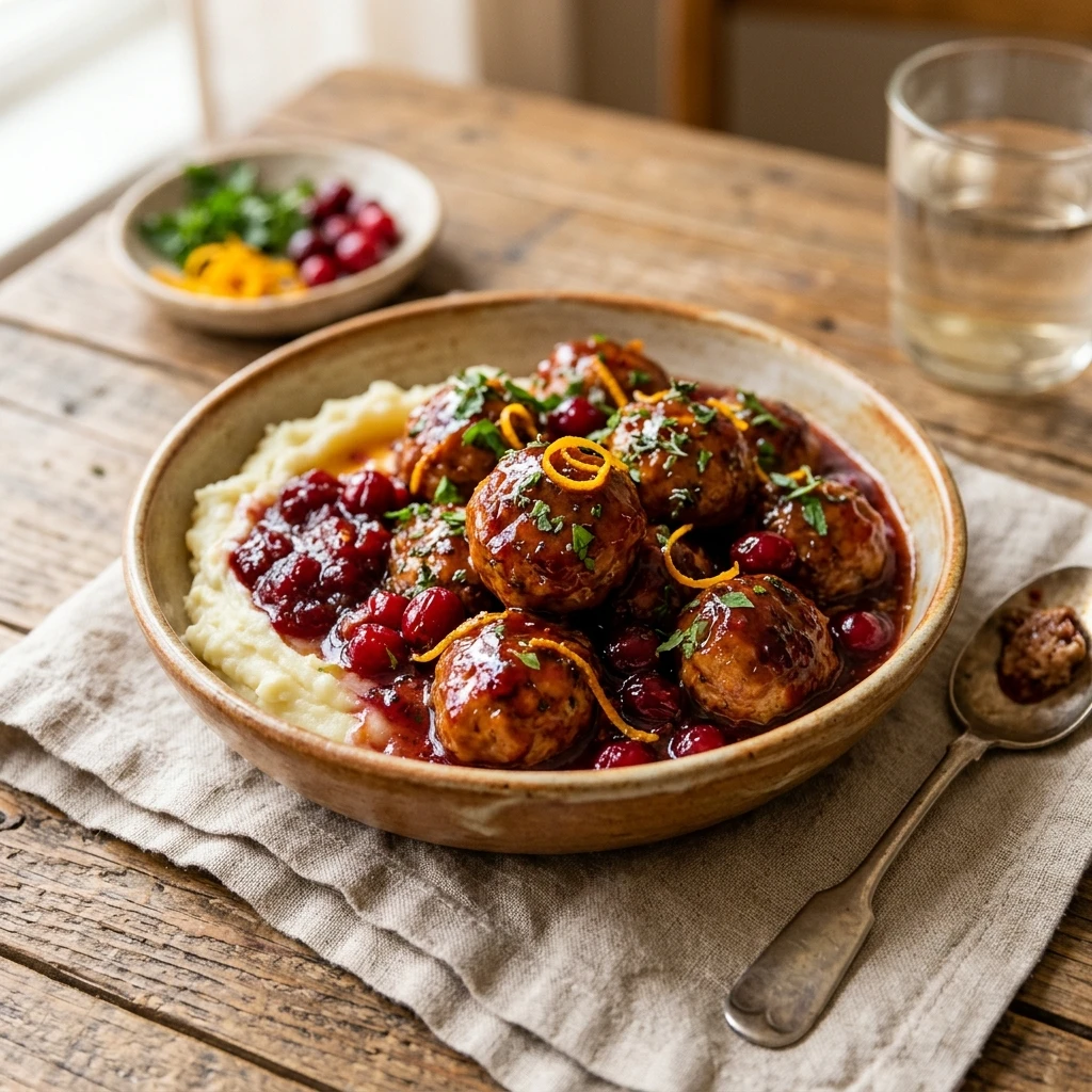 Slow Cooker Cranberry Orange Turkey Meatballs