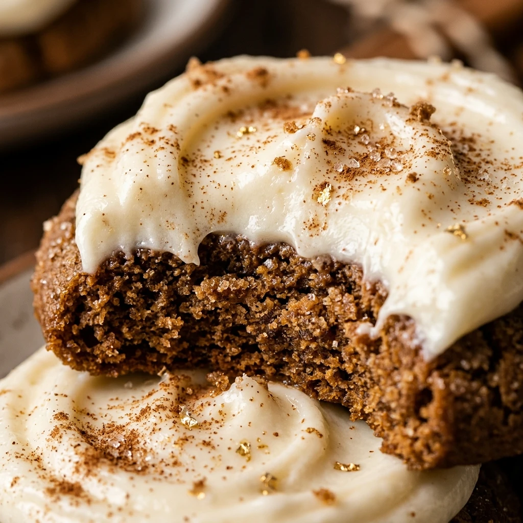 Soft Gingerbread Cookies with Cream Cheese Frosting