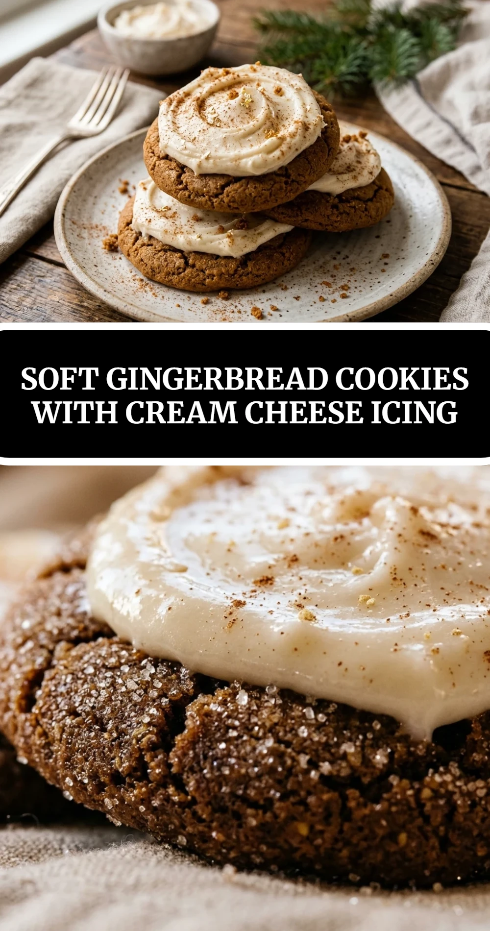 Soft Gingerbread Cookies With Cream Cheese Icing