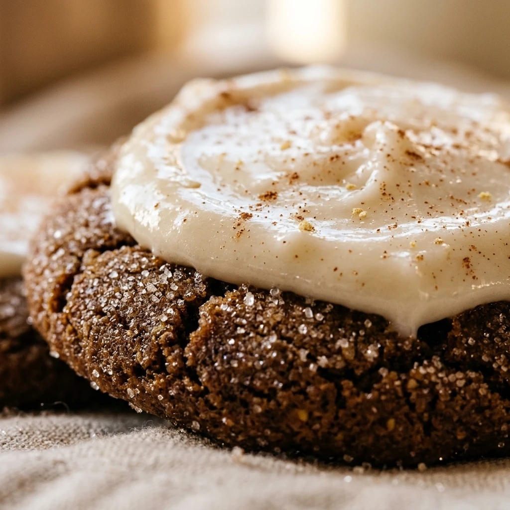 Soft Gingerbread Cookies With Cream Cheese Icing