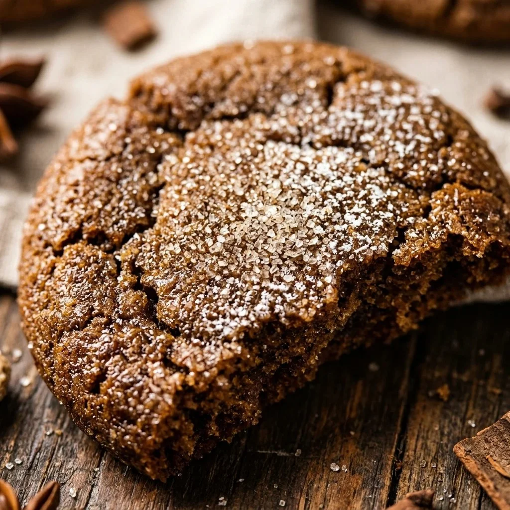 Plate of soft gingerbread cookies with molasses, decorated for the holidays