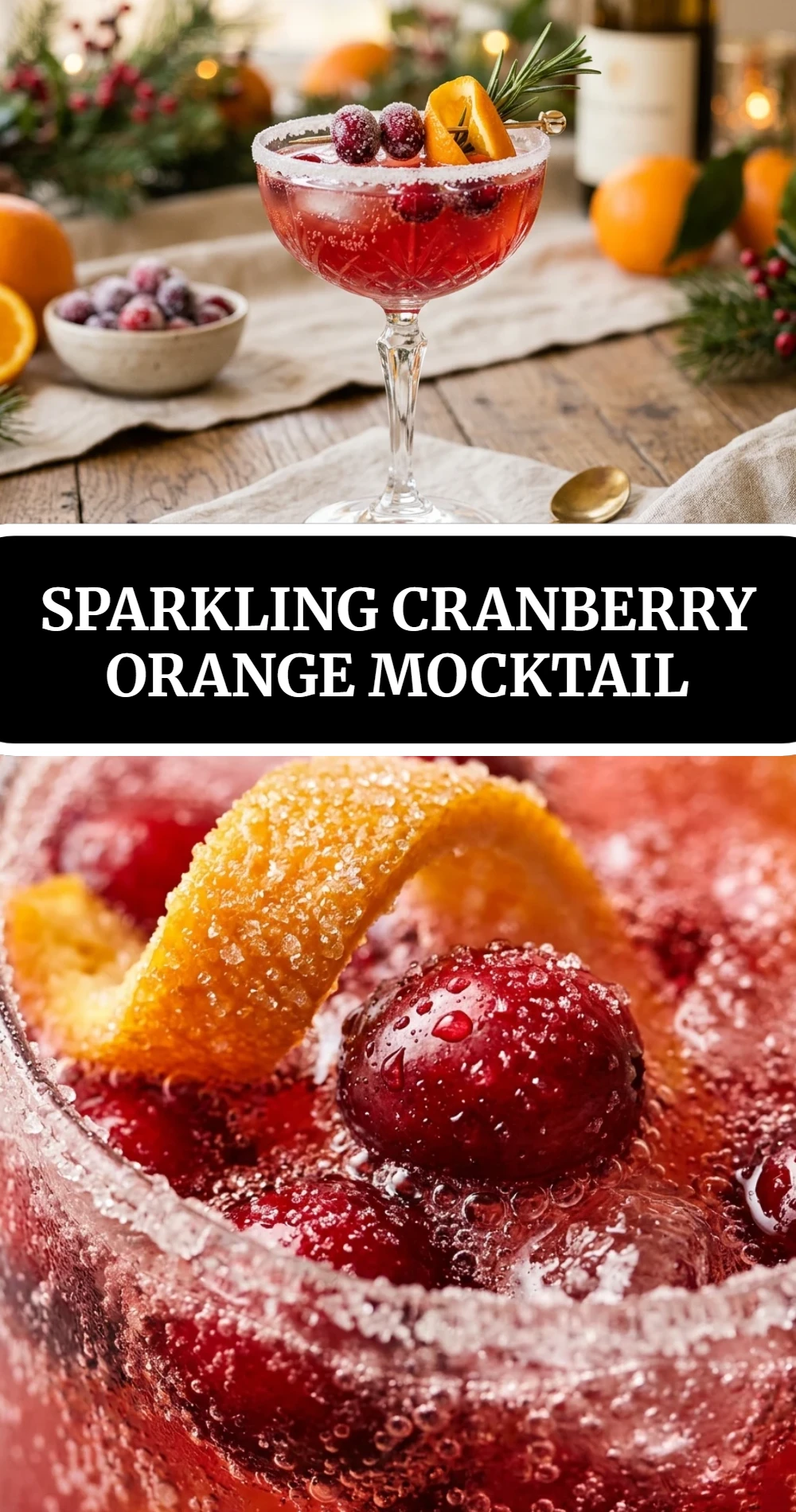 Sparkling Cranberry Orange Mocktail