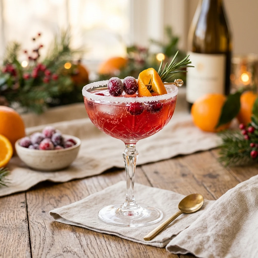 Sparkling Cranberry Orange Mocktail