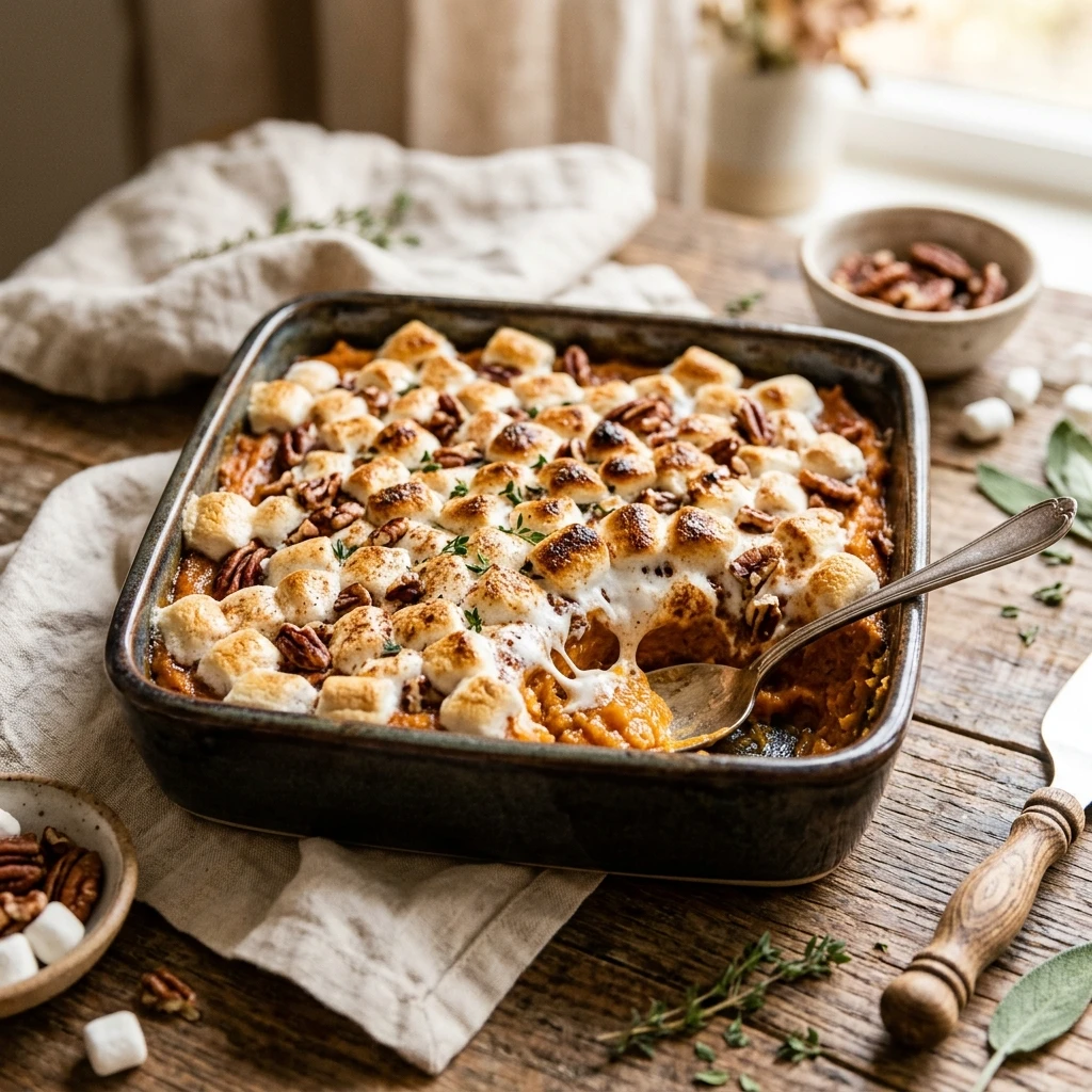 Sweet Potato Casserole with Marshmallows