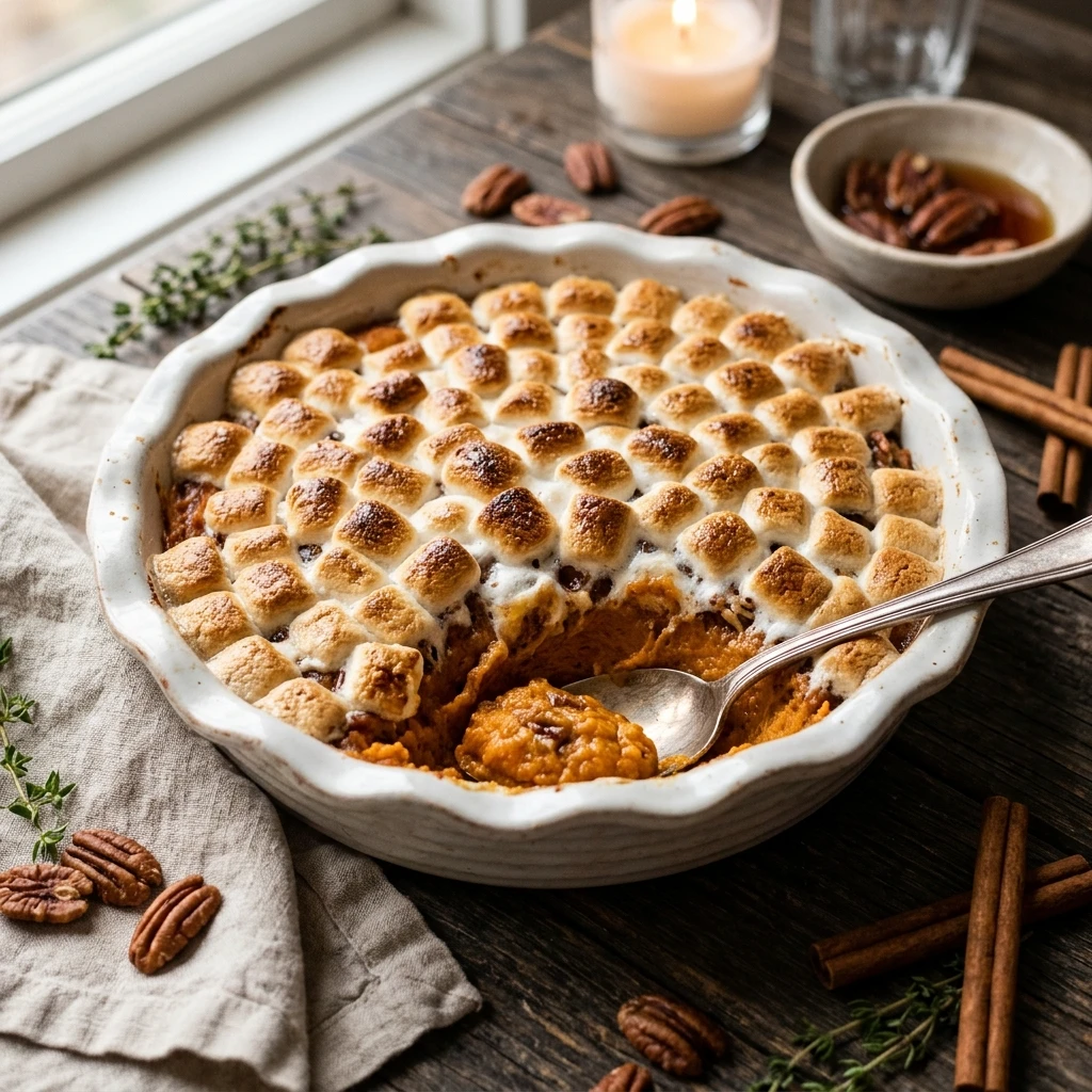 Sweet Potato Casserole with Marshmallows