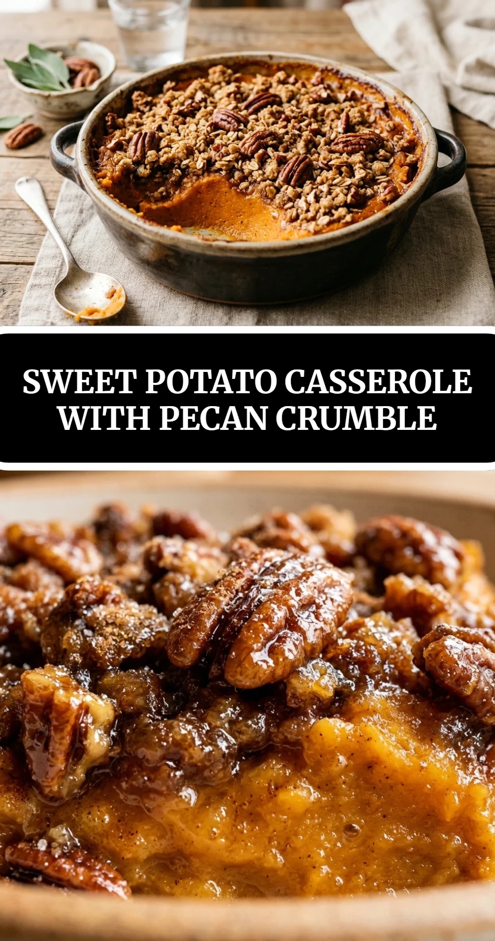 Sweet Potato Casserole with Pecan Crumble