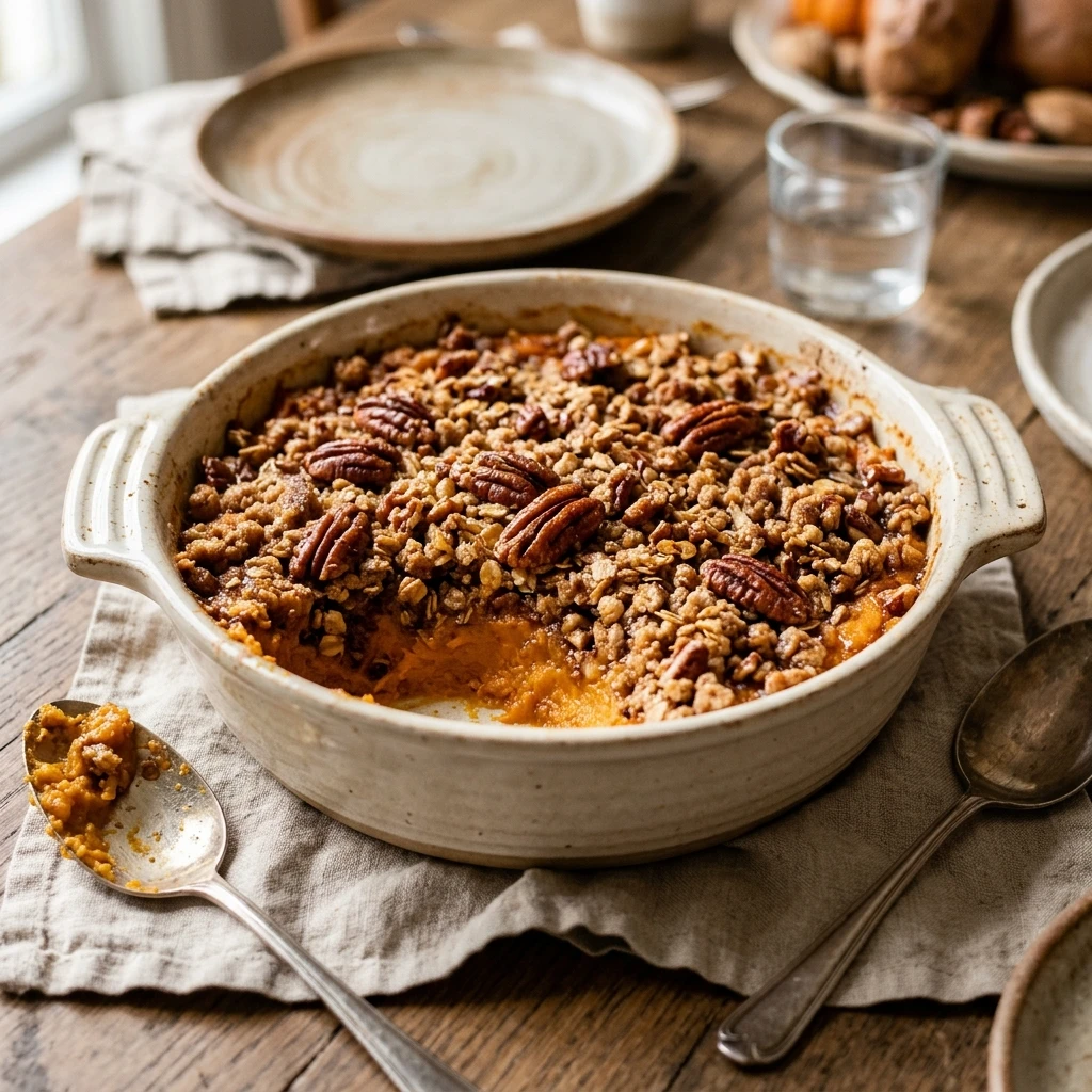 Sweet Potato Casserole With Pecan Streusel