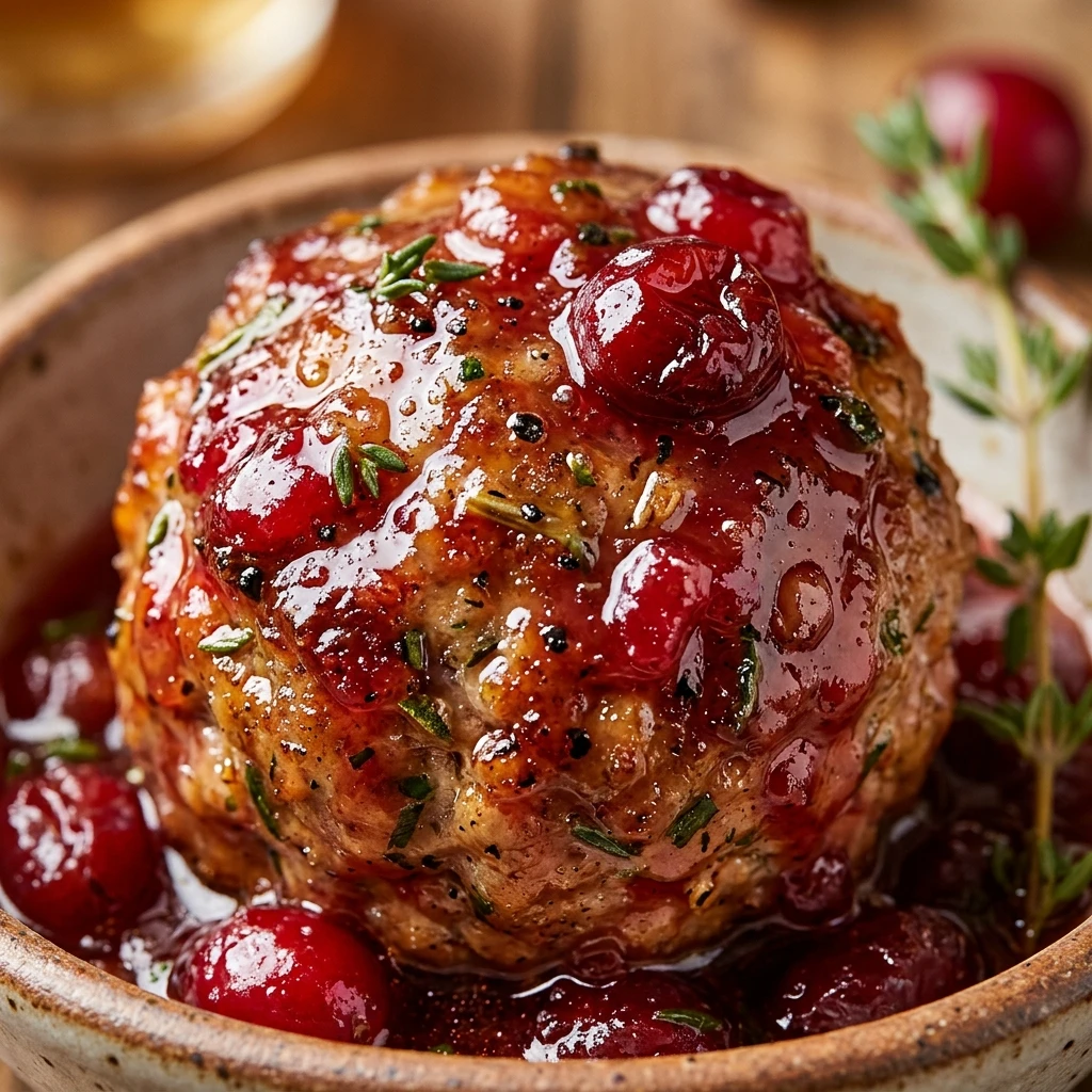 Turkey Meatballs with Cranberry Glaze