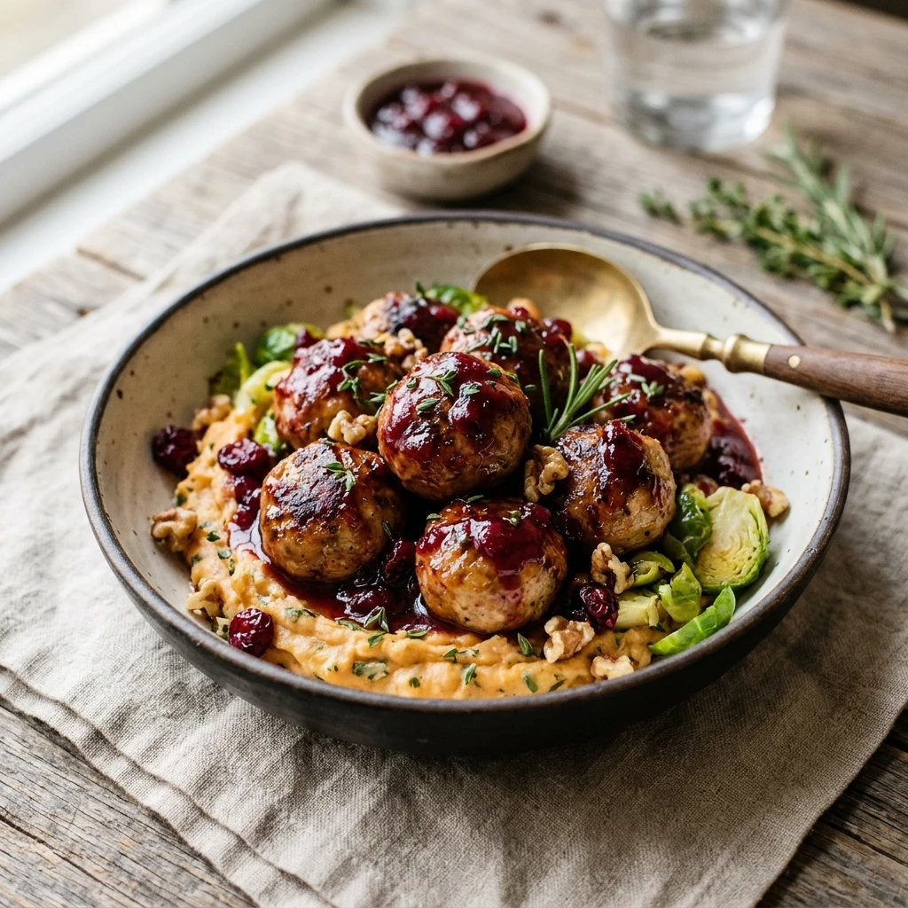 Turkey Meatballs with Cranberry Glaze